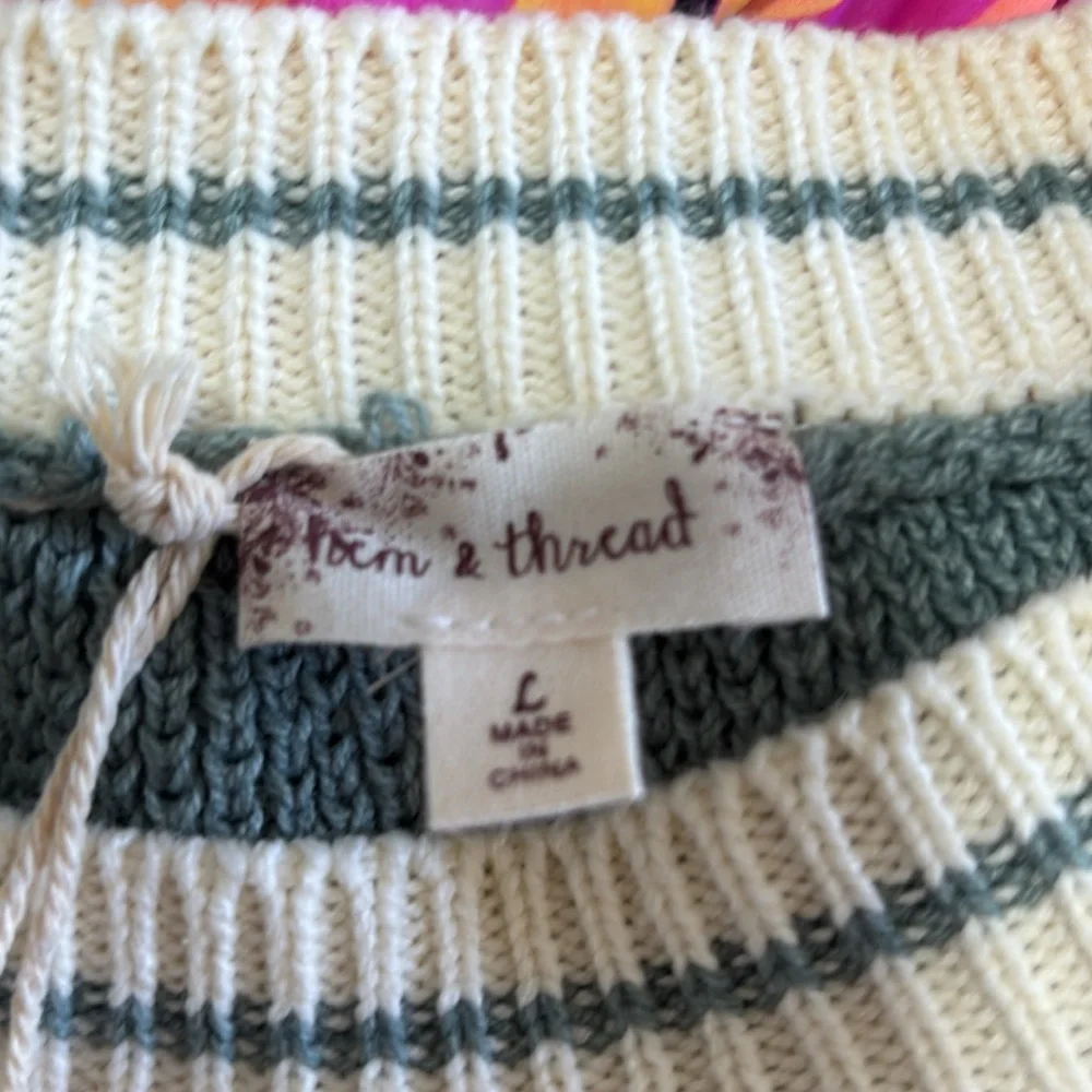 Hem & Thread Sage Striped Sweater - Picture 6 of 7